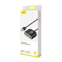 USB хъб Baseus Square round 4 в 1 с 3х USB 2.0, 1х USB 3.0 порта, черен - 2