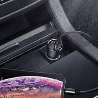 Зарядно за кола Baseus Dual за бързо зареждане с USB + USB-C изхода QC... - 2 Зарядно за кола Baseus Dual за бързо зареждане с USB + USB-C изхода QC... - 2