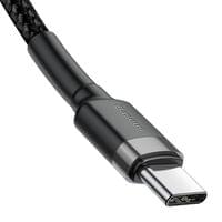 Кабел Baseus CATKLF-GG1 Cafule USB-C към USB-C PD 2.0 60W 1м черен-сив - 1