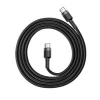 Кабел Baseus CATKLF-GG1 Cafule USB-C към USB-C PD 2.0 60W 1м черен-сив - 2