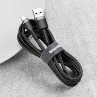 Кабел Baseus Cafule USB-A към USB-C 3A, 1м, черен - 2