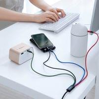 Кабел Baseus USB-A към с microUSB/2x Lightning/USB-C, 1.2м, черен CA1T4-A01 - 2