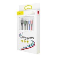 Кабел Baseus USB-A към с microUSB/2x Lightning/USB-C, 1.2м, черен CA1T4-A01 - 2