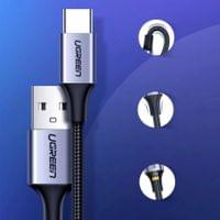 Кабел Ugreen US288 60126 USB-A към USB-C – 1 м - сив - 3