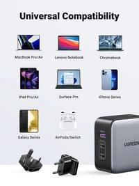 Зарядно устройство Ugreen CD296 90409, 220V 2xUSB C,1xUSB,65W, с... - 3