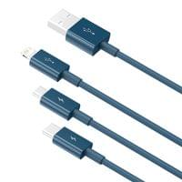 Кабел Baseus Superior 3 в 1 USB-А към Lightning, micro USB и USB-С 3,5 A... - 2