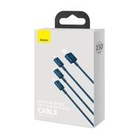 Кабел Baseus Superior 3 в 1 USB-А към Lightning, micro USB и USB-С 3,5 A... - 3