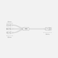 Кабел Baseus Superior 3 в 1 USB-А към Lightning, micro USB и USB-С 3,5 A... - 8