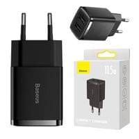 Зарядно устройство Baseus, 2x USB, 10,5 W CCXJ010201 - черно - 5