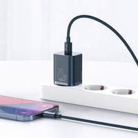 Зарядно устройство Baseus Super Si QC USB-C, 20W CCSUP-B03 - синьо - 7