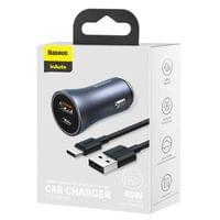 Зарядно за кола Baseus с USB-A и USB-C изхода 40W + кабел USB-А към... - 3