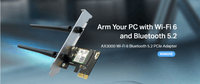 Безжичен Wi-Fi 6 PCIe Адаптер Mercusys MA80XE AX3000 - 5