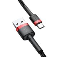 Кабел Baseus Cafule USB към Type-C 3A, 1 м CATKLF-B91 - черен - 2