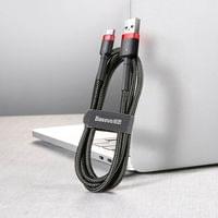 Кабел Baseus Cafule USB към Type-C 3A, 1 м CATKLF-B91 - черен - 5
