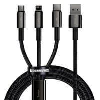 Kабел Baseus Tungsten 3в1 USB-А към Type C / Lightning / micro USB 3.5... - 3