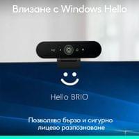 Уеб камера Logitech Brio 4K 960-001746 - черна - 2
