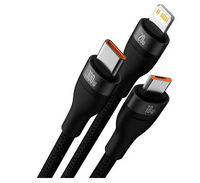 Кабел Baseus CASS030201 3в1 Flash Series USB към USB-C + micro USB +... - 1