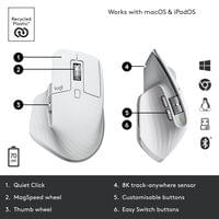 Bluetooth мишка Logitech MX Master 3S 910-006560 - бледосива - 6