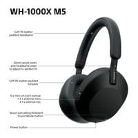 Слушалки с шумопотискане Sony WH-1000XM5 WH1000XM5SAB.CE7 - черни - 5