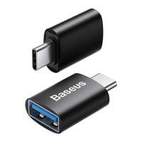 Адаптер Baseus Ingenuity ZJJQ000001 от USB-C мъжко към USB женско, черен - 1