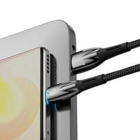 Кабел Baseus Glimmer Series USB-A - USB-C 100W 480Mbps 1м CADH00401 - черен - 5
