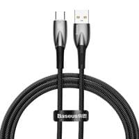 Кабел Baseus Glimmer Series USB-A - USB-C 100W 480Mbps 1м CADH00401 - черен - 10