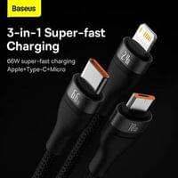Кабел за данни за бързо зареждане Baseus Flash Series Ⅱ USB към M L C... - 2