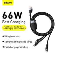 Кабел за данни за бързо зареждане Baseus Flash Series Ⅱ USB към M L C... - 3
