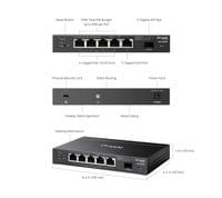 6-портов гигабитов комутатор за достъп с 4 PoE+ порта TP-Link Omada... - 5