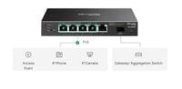 6-портов гигабитов комутатор за достъп с 4 PoE+ порта TP-Link Omada... - 6