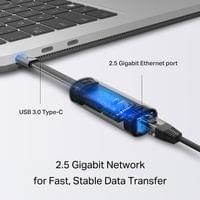 Мрежов адаптер TP-Link USB Type-C към 2.5 Gigabit... - 2