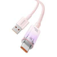 Кабел Baseus Explorer USB към USB-C 100W 1м CATS010404 - розов - 3
