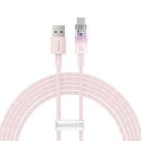 Кабел Baseus Explorer USB към USB-C 100W 1м CATS010404 - розов - 4