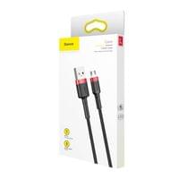 Кабел Baseus Cafule USB-A към MicroUSB, 2.4A, 1м, черен/червен - 3 Кабел Baseus Cafule USB-A към MicroUSB, 2.4A, 1м, черен/червен - 3