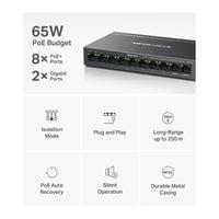 8-портов 10/100 Mbps + 2-портов Gigabit Desktop комутатор... - 3