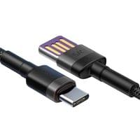 Кабел Baseus CATKLF-PG1 Cafule USB-А към USB-C с въжена... - 1