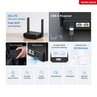 Безжичен 4G LTE преносим рутер Mercusys MB113-4G 300 Mbps - 2