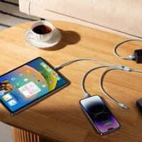 Кабел Baseus StarSpeed USB към M+L+C 3.5A Fast Charging 1.2м  - син - 2