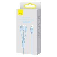Кабел Baseus StarSpeed USB към M+L+C 3.5A Fast Charging 1.2м  - син - 2