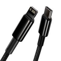 Кабел Baseus Tungsten Gold USB Type-C към Lightning, 2м, черен - 1