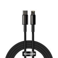 Кабел Baseus Tungsten Gold USB Type-C към Lightning, 2м, черен - 3