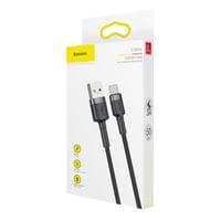 Кабел Baseus Cafule USB-A към USB Type-C, 3A, 0.5м, черен CATKLF-AG1 - 1