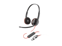 Слушалки HP Poly Blackwire 3220 8X228A6 Stereo USB-C +USB-C/A Adapter Bulk - 0