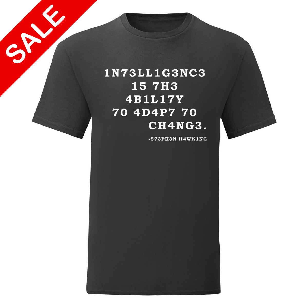 Мъжка тениска "1N73LL1G3NC3" (черно) XL