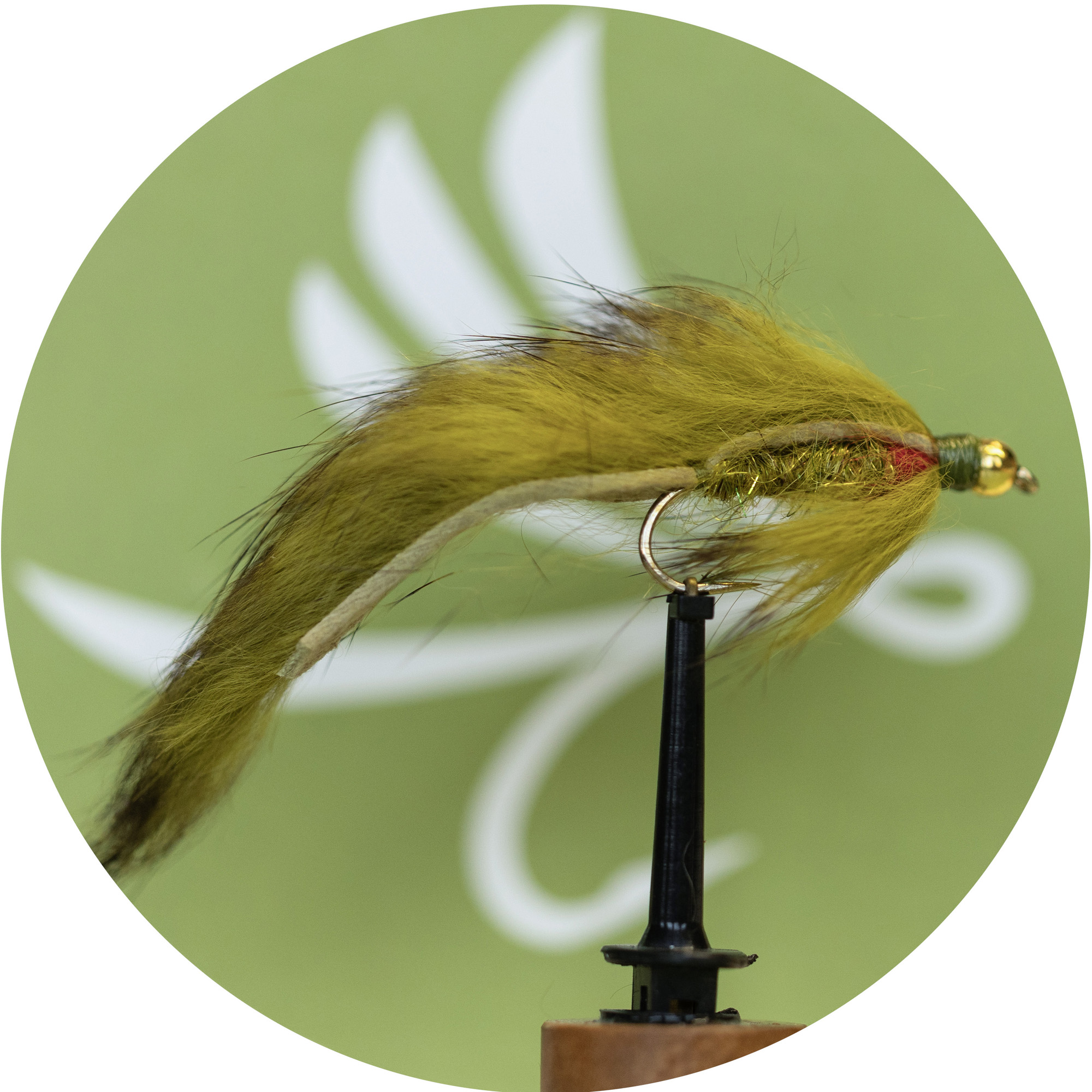 Bright Beaded Zonker Olive Streamer