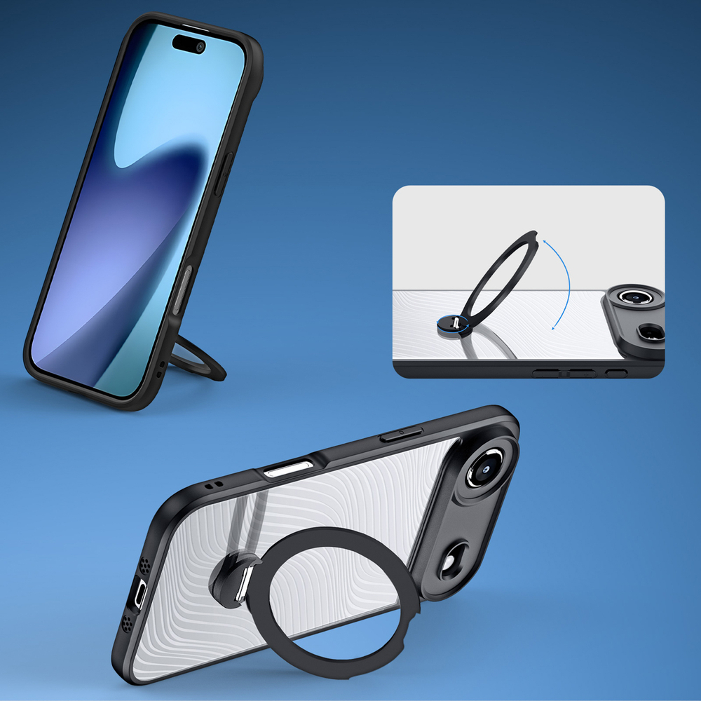 Калъф Aimo Mag с магнитен пръстен и стойка за iPhone 17 Air