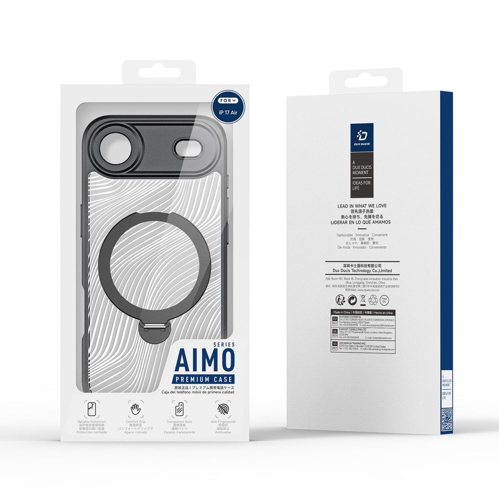 Калъф Aimo Mag с магнитен пръстен и стойка за iPhone 17 Air