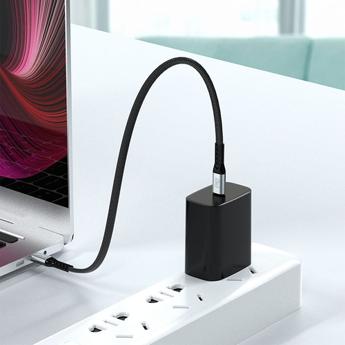 Кабел L10C 5A 0.23m USB Type C - USB Type C PD100W черен