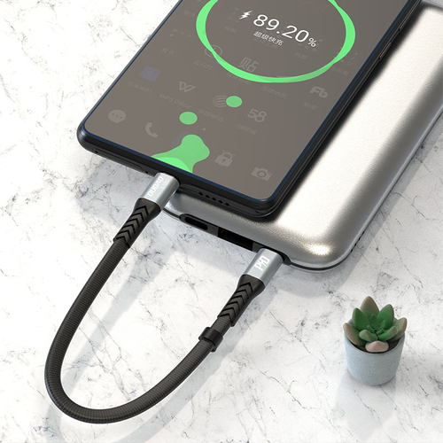 Кабел L10C 5A 0.23m USB Type C - USB Type C PD100W черен