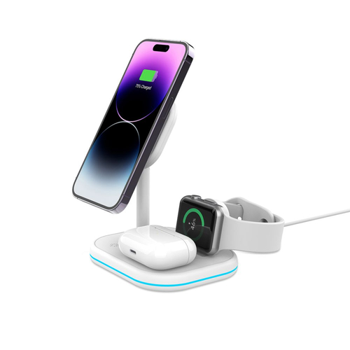 Индуктивно зарядно устройство с MagSafe QI15W-A27 3-в-1...